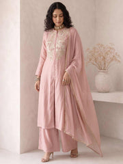 Pink A Line Anarkali Style Festive Salwar Suit