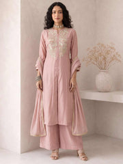 Pink A Line Anarkali Style Festive Salwar Suit