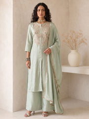 Green A Line Anarkali Style Festive Salwar Suit