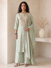 Green A Line Anarkali Style Festive Salwar Suit