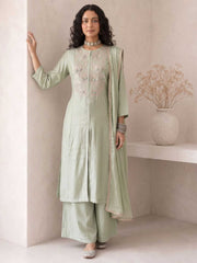 Green A Line Anarkali Style Festive Salwar Suit