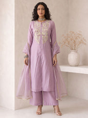 Lilac A Line Anarkali Style Festive Salwar Suit