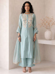 Blue A Line Anarkali Style Festive Salwar Suit