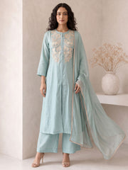 Blue A Line Anarkali Style Festive Salwar Suit