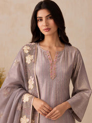 Lavender Shimmer Embroidered Work Readymade Salwar Suit