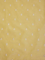 Yellow Floral Embroidered Sequinned Unstitched Dress Material