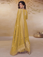 Yellow Silk Readymade Salwar Suit