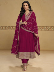 Rani Pink Anarkali Top Style Pant Style Dress