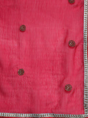 Women Turquoise Blue & Gold-Toned Embroidered Georgette Anarkali Kurta