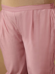 Floral Embroidered Regular Thread Work Anarkali Kurta With Trousers & Dupatta