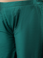 Ethnic Motifs Embroidered Zari Straight Kurta with Trousers & Dupatta