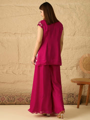 Embroidered Top with Palazzos