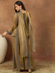 Women Ethnic Motifs Embroidered Regular Thread Work Kurta with Palazzos & With Dupatta