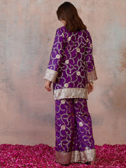 Floral Woven Design Tunic with Palazzos