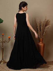 Girl Floral Embroidered Maxi Ethnic Dress