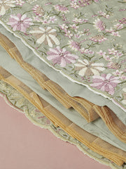 Lime Green Pure Georgette Sequins with heavy Zarkan embroidery Semi-Stitched Lehenga choli & Dupatta