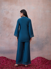 Lace Detail Embroidered Tunic with Palazzos