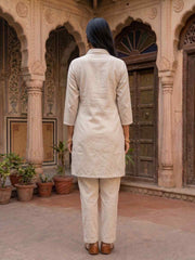Floral Embroidered Tunic with Trousers