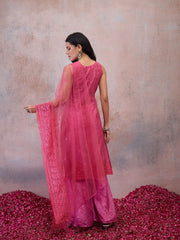 Women Ethnic Motifs Embroidered Regular Thread Work Kurta with Palazzos & With Dupatta