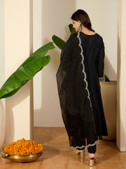 Women Ethnic Motifs Embroidered Anarkali Kurta with Trousers & Dupatta