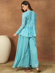 Printed V-Neck Top & Palazzos Co-Ords
