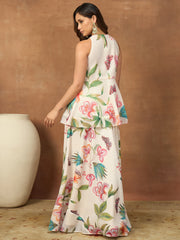 Floral Printed A-Line Top With Skirt Co-Ords