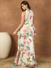Floral Printed A-Line Top With Skirt Co-Ords