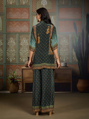 Ethnic Motifs Printed & Embroidered Top With Palazzo Co-Ords