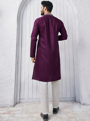 Mandarin Collar Thread Work Straight Kurta