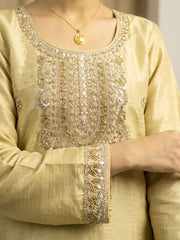 Green Premium Chinnon Hand Beads Work Palazzo Suit