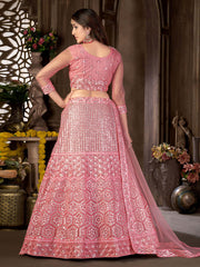 Embellished Sequinned Semi-Stitched Lehenga & Blouse With Dupatta