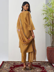 Mustard Fancy Crush Floral Straight Salwar Suit