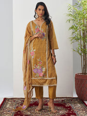 Mustard Fancy Crush Floral Straight Salwar Suit