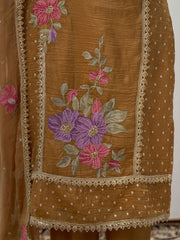 Mustard Fancy Crush Floral Straight Salwar Suit