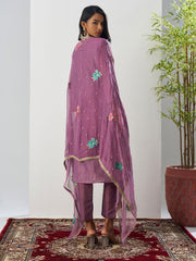 Purple Fancy Crush Floral Straight Salwar Suit