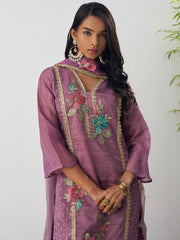 Purple Fancy Crush Floral Straight Salwar Suit