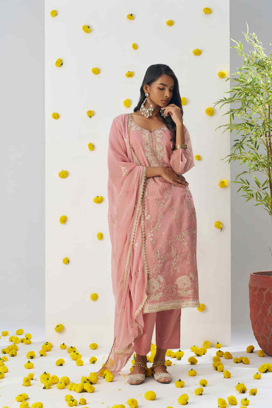Pink Crush Mehndi Readymade Salwar Kameez