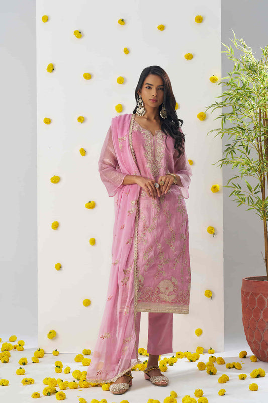 Outstanding Rose Pink Designer Salwar Kameez