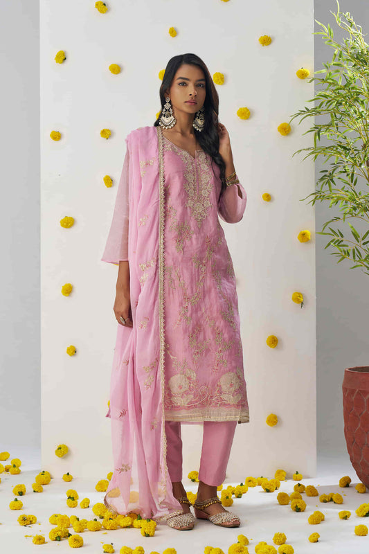 Outstanding Rose Pink Designer Salwar Kameez