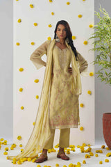 Marvelous Yellow Embroidered Readymade Salwar Kameez