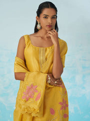 Yellow Embroidery Salwar Kameez Suit