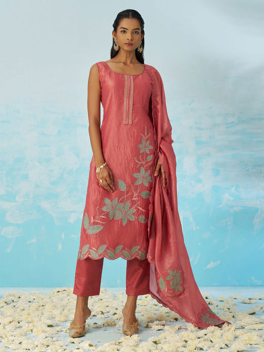 Pink Embroidery Salwar Kameez Suit