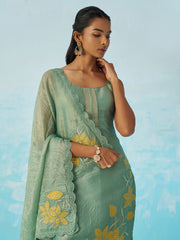 Sea Green Embroidery Salwar Kameez Suit