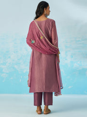 Mauve Pant Suit With Dupatta