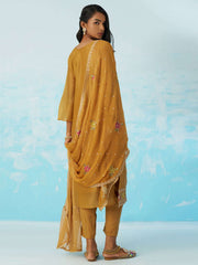 Mustard Yellow Pant Suit With Dupatta