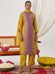 Mauve and Mustard Fancy Crush Pant Style Salwar Suit