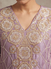 Lavender Color Chinnon Silk Palazzo Style Dress