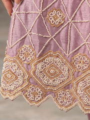 Lavender Color Chinnon Silk Palazzo Style Dress