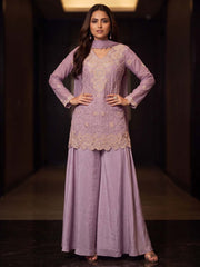 Lavender Color Chinnon Silk Palazzo Style Dress
