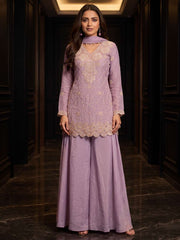 Lavender Color Chinnon Silk Palazzo Style Dress